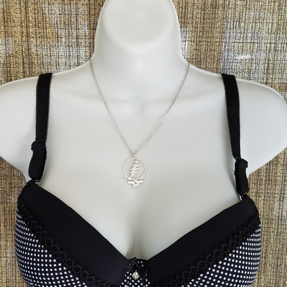 36D Black/White Polka Dot Push Up, Underwire Convertible Padded Bra NWT - Picture 5 of 10